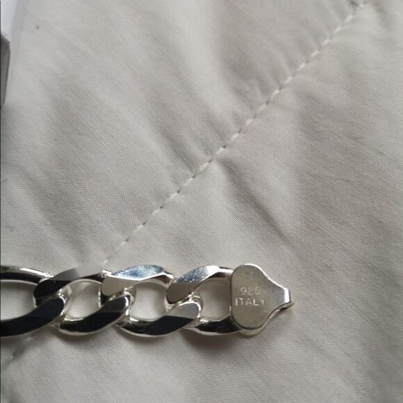 New Thick Sterling Silver 7MM Figaro Chain Necklace Long 925 Stamped Chain - Picture 5 of 12